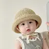 Chapéu Feminino Estilo Primavera e Verão Estilo Coreano Chapéu de Palha Estilo Balde Cor Sólida Chapéu Bacia Uso no Instagram Chapéu de Sol para Viagem de Bebê