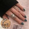Anillo Geométrico Exagerado Estilo Retro Coreano para Mujer, Dulce y Genial Estilo Ins Europeo y Americano, Anillo Abierto Personalizado Estilo Hip-Hop Punk para Dedo Índice