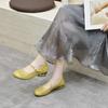Mocassins de Bico Redondo para Mulheres 2025 Primavera e Verão Novo Estilo Slip-On Vazados Sapatos Mary Jane Rasteirinhas Sapatos para Mulheres Sapatos Preguiçosos
