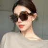 Letra T Nuevo Marco Cuadrado Grande Europeo y Americano Color Carey Leopardo Gafas de Sol Retro Moda Femenina Fotografías Callejeras Gafas de Sol Retro