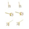 Brincos Elegantes Versáteis de Nicho para Mulheres Estilo Coreano Simples Brincos Mori de Zircônia conjunto Design Geométrico Brincos de Luxo Leve