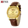 Reloj de Pulsera de Cuarzo OFNS de Moda con Esfera Grande para Hombre de Negocios con Calendario, Reloj Casual Simple para Mujer Luminoso Impermeable