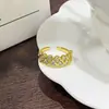 Anillo Abierto Vintage de Estilo Palacio Retro de Moda con Diamantes Completos para Mujer