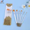 Pincel de Nylon y Lana Blanca para Óleo Transfronterizo 6 Piezas Pincel de Arte Pincel para Gouache Acuarela