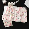 Pijama nuevo de primavera y otoño para niños, de algodón con estampado de nubes, de manga larga, fino, para niñas, con lindos diseños de dibujos animados, un conjunto de ropa cómoda para estar en casa