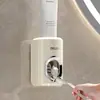Exprimidor de Pasta de Dientes de Lujo Plateado, Estante de Pared para Cepillos de Dientes sin Perforaciones, Exprimidor para el Hogar