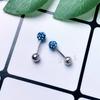 Tendencia de moda coreana, taladro de una sola cabeza, clavo de hueso de oreja, taladro en espiral, bola, alergia, aguja fina de 4 mm y 0,8 mm