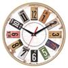 Reloj de pared silencioso japonés de 12 pulgadas (30 cm) con imitación de veta de madera y patrón de bambú cepillado, moderno, para sala de estar, personalizado, creativo, transfronterizo