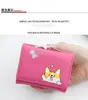Nueva Cartera para Mujer, Cartera Corta Plegable en Tres Partes de PU Estilo Dibujo Animado Lindo, Cartera de Mano y Portamonedas
