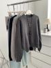 Suéter de Punto Grueso y Suave con Bordado de Oso para Mujer, Holgado Estilo Coreano Gris de Manga Larga, Ropa Interior Cálida para Otoño e Invierno