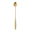 Cuchara Mezcladora Larga de Acero Inoxidable, Cuchara Pequeña para Sopa, Cuchara para Condimentos y Café, Cuchara Creativa Extendida para Hielo, Cuchara de Pétalo para Postre y Miel