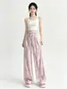 Colección Nueva de Verano 2026: Pantalones Casuales de Mujer de Cintura Alta, Holgados, Corte Amplio, Adelgazantes, Largos hasta el Suelo, en Seda Hielo Tie-Dye, Adecuados para Usar al Aire Libre