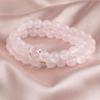 Novo Pulseira de Cristal Rosa Chinês com Pequeno Quadrado Duplo Círculo Pulseira de Contas Cilindricas Água-marinha Duplo Círculo Moda para o Trabalho Dopamina