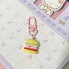 Llavero de cerdito de dibujos animados divertido y lindo hamburguesa pollo frito cerveza comida y juego colgante pequeño estudiante Bolsa Estuche