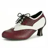 2026 Nuevo Estilo Francés Retro Bloques de Color Tacón Grueso Zapatos de Cordones Brogue para Mujer Zapatos de Commuter y Baile