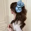 Presilha banana plissada de chifon, presilha vertical, presilha de garra de verão de alta qualidade, presilha para rabo de cavalo na nuca, presilha de cabelo elegante e delicada