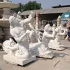 Escultura de Piedra Figura Occidental de Mármol Blanco Personalizada Escultura de Figura de Ángel Estilo Europeo para Decoración de Paisaje de Plaza, Villa y Patio