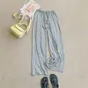 Calça Feminina de Perna Reta com Cordão na Cintura Fina em Modal para Verão, Roupa de Casa, Pode Ser Usada Fora, Repelente de Mosquitos, Perna Larga, Caimento Fluido, Calça Casual Fina