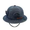 Estilo de mezclilla lavada para bebés y niños, nuevo y elegante sombrero de pescador lindo con orejas y cordón personalizado
