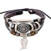 Pulseira europeia e americana de comércio exterior recomendada pulseira AliExpress explosão pulseira de couro com miçangas pulseira de couro bovino espinha de peixe