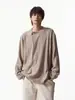 ANAN Dongdaemun Coreano Personal Shopper Prendas de Punto Cuello Henley Cálido Manga Larga Camiseta Casual Holgada Capa Base Top para Hombre