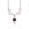 Collar de proyección de memoria de amor estilo Tiktok mismo 100 idiomas Te amo collar femenino transfronterizo popular
