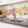 Pegatinas Decorativas para Ventanas de Vidrio con Flores Coloridas Románticas de Comercio Exterior para Dormitorio y Sala de Estar Decoración del Hogar, Autoadhesivas al por Mayor Transfronterizo