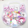Accesorios para Niñas Set de Gomas para el Cabello Regalo Lindo Collar Pulsera Anillo Pinzas para Orejas Joyería para Niña Premio