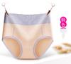 Cueca sexy de cintura média, cor sólida, multicolorida, confortável, feminina, plus size, para gordinhas, fibra, moderna, personalidade
