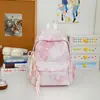 Mochila escolar para estudiantes de secundaria y preparatoria, mochila tie-dye de estrellas, versión coreana, nicho, alto valor estético, gran capacidad, mochila ligera