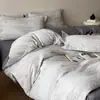 Conjunto de quatro peças de algodão puro com gaze de dupla camada de luxo leve, novo modelo 2026, conjunto de cama de alta qualidade com capa de edredom e lençol de cama, conjunto de três peças