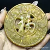 Pendente de Pedra Jade Natural Tai Shan para Atrair Riqueza e Fortuna, Fabricante de Pingente Redondo Oco Cinco Bênçãos