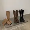 Encuentro de Primera Temporada Botas Altas Populares Estilo Europeo y Americano Punta Redonda Otoño/Invierno 2026 Botas Adelgazantes de Tacón Oculto Botas Largas Versátiles para Viajar al Trabajo