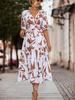 Novedades Primavera y Verano 2026 Ebay Amazon Más Vendido Sitio Independiente Más Vendido Transfronterizo Europeo y Americano Vestido de Cuello en V con Mangas Abullonadas