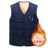 Casaco de Inverno Espesso com Forro de Lã para Homens de Meia-idade e Idosos 2024 Colete de Algodão Plus Size para Pai Roupa Quente Costas Masculinas