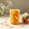 Chunqi DIY transfronterizo columna de yeso aromaterapia relieve trébol de cuatro hojas madre e hijo conejo adorno vela molde de silicona