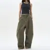 Calças de trabalho jeans lavadas estilo retro americano de alta qualidade, design unissex, caimento relaxado, calças compridas de perna larga, soltas e casuais