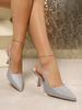 2025 Nuevas Sandalias de Verano de Tacón Alto Poco Profundas con Lentejuelas para un Look Adelgazante Baotou para Mujer Sandalias de Tacón Alto con Puntera Puntiaguda y Talón Abierto