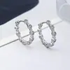 Aretes de Aro Redondos Pavé Franceses para Mujer Estilo Frío Simple Ins Hebilla de Aro Pendientes de Moda Joyería para Oreja de Viaje Simple