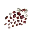 Ankora Rojo Zircón Manicura Diamante Brillante Caramelo Naranja Rojo Punta Inferior Forma Especial Ámbar Rojo Planos Fondo Biselado Joyería para Uñas