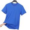 Algodón Pesado Marca de Moda Blanco Color Sólido Holgado Cuello Redondo Primavera y Verano Camiseta Básica de Manga Corta Top Interior Ropa de Hombre