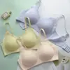 Sujetador de Encaje de Espiga de Trigo Sin Costuras para Mujer, Estilo Delgado de Verano, Sin Aros, Tirantes Finos, Realce para Pecho Pequeño, Anti-Caída, Sujetador de Espalda Bonita