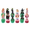 En stock Decoración de Fiesta Temática de Bruja Malvada Mágica Bandera de Cumpleaños Pastel Inserto Globo Espiral traje