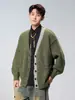 Ropa Masculina ACU Cárdigan casual de dos tonos para hombre, nuevo producto otoño e invierno 2026, diseño de bolsillo, chaqueta de punto de corte holgado para hombre
