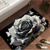 Tapete de Chão 3D Flor Rosa de Terra de Diatomáceas Transfronteiriço, Tapete Absorvente para Banheiro, Tapete Antiderrapante de Secagem Rápida para Entrada de Vaso Sanitário, Tapete de Entrada Doméstico