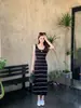 Vestido de punto a rayas elegante para mujer, estilo coreano, suave y femenino, estilo Hong Kong, para estudiante universitario, para otoño e invierno