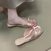 Estilo Suave e Casual, Novos Sapatos Versáteis de Verão 2026 com Bico Quadrado, Salto Baixo e Abertos na Ponta com Design de Laço para o Verão