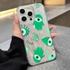 Case de Celular Verde-Olhos com Formato de Palma Maçã 15 da Amazon, Tendência Popular, Estilo Cool, para iPhone 17, Padrão de Pena, Anti-Queda 12Pm