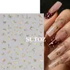 Adesivos de Nail Art Transfronteiriços Novos Adesivos Quentes de Venda para o Ano Novo Coração Doce com Glitter Fita Laço Adesivos de Unha Adesivos