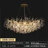 Lámpara de araña de cristal de alta gama, nueva lámpara de sala de estar estilo francés, diseño de rama de árbol estilo americano, lámpara colgante de cristal de lujo ligero italiano para dormitorio y comedor